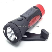4 led strong magnet head hand crank led solar flashlight images