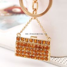 Gold Handbag Rhinestone Keychain images