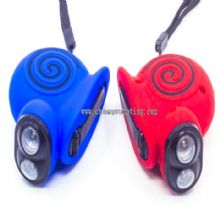 Snail shape 2 led hand crank flashlight images