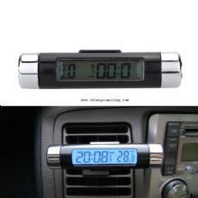 Thermometer With Blue Backlight Time Dislplay For Car Use images