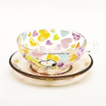 Cartoon Glass Dinner Bowl Set With Glass Saucer images