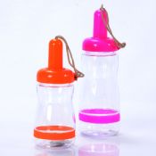 Colorful plastic bottle drink with string images