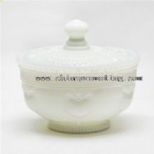 embossed glass candy jar with lid images