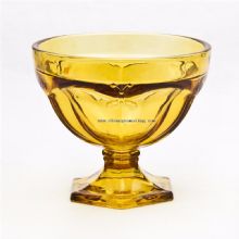 Hand tryck Amber glas is grädde Cup images