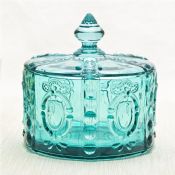 Embossed two tier glass jar images