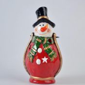 lumière de lanterne de bonhomme de neige/santa en céramique images