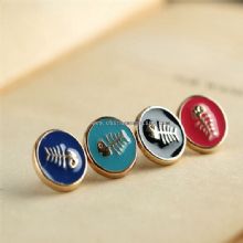 Round Shape Fish Bones Button Lapel Pin images