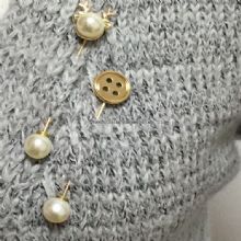 Button Shape Beads Shirt Collar Lapel Pins images