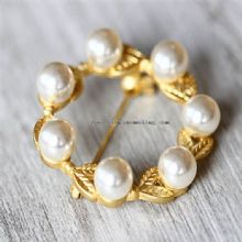 Gold Round Flower Beads Lapel Pin images