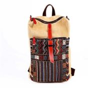 Vintage canvas back bag with embroidery images