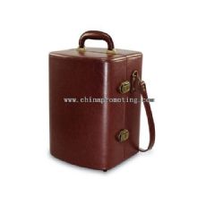 PU leather clear wine glass gift packing box with handle images