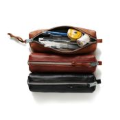 Leather Pen Bag with Zipper images