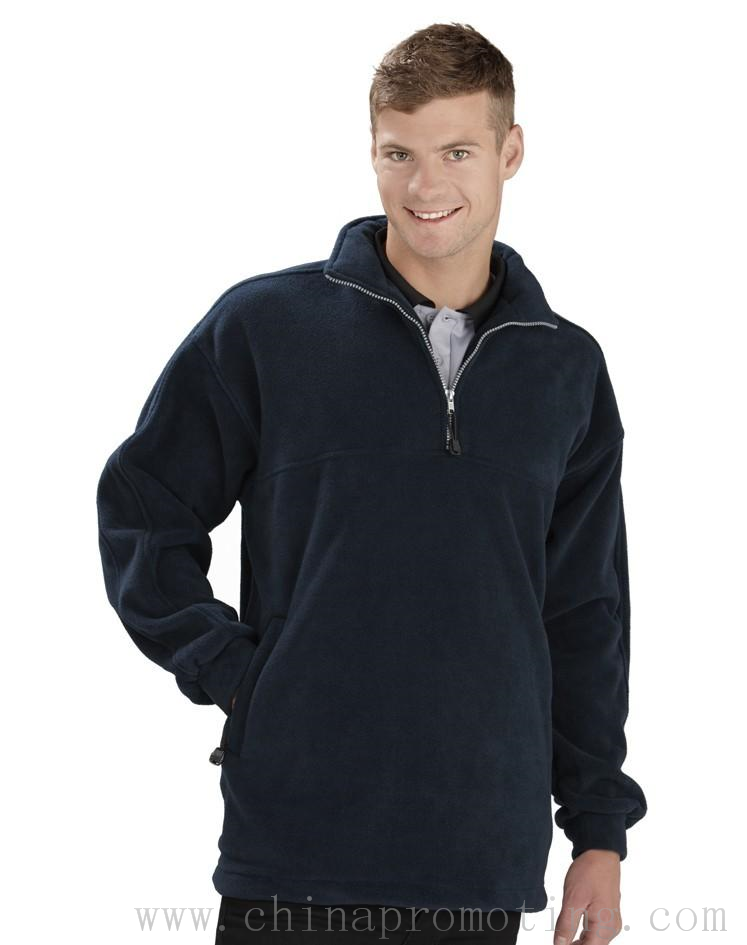 Peso pesado promocional 1/2 Zip Poly Fleece superior Mens