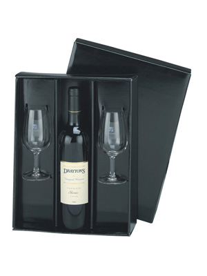 Regalo vino Set nero lucido