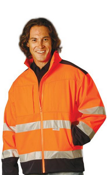 Werbe Hi-Vis zwei-Ton-Softshell-Jacke mit 3M Klebeband images