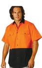 Camisa de trabajo promocional Hi-Vis dos tono brisa fresca manga corta algodón small picture
