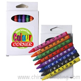 Assorted Colour Crayons In White Cardboard Box