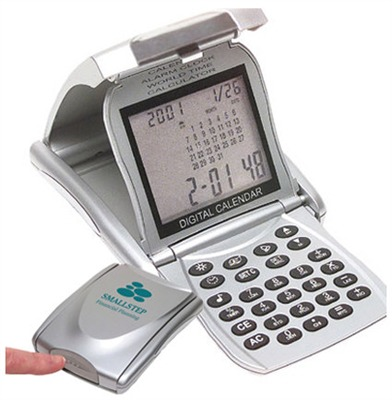 Calculatrice portable horloge