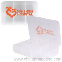 Clear Rectangular 6 Compartment Pill Box images