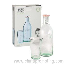 Jamie Oliver Water Bottle/Glass Set