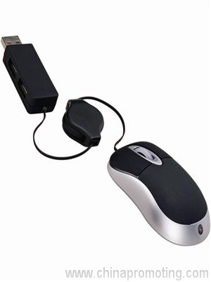 Mini mysz optyczna z USB Hub 1.1