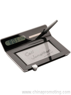 Memo Pad with Solar Clock