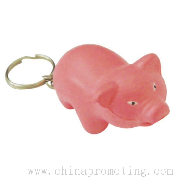 Promotional stress pig key ring