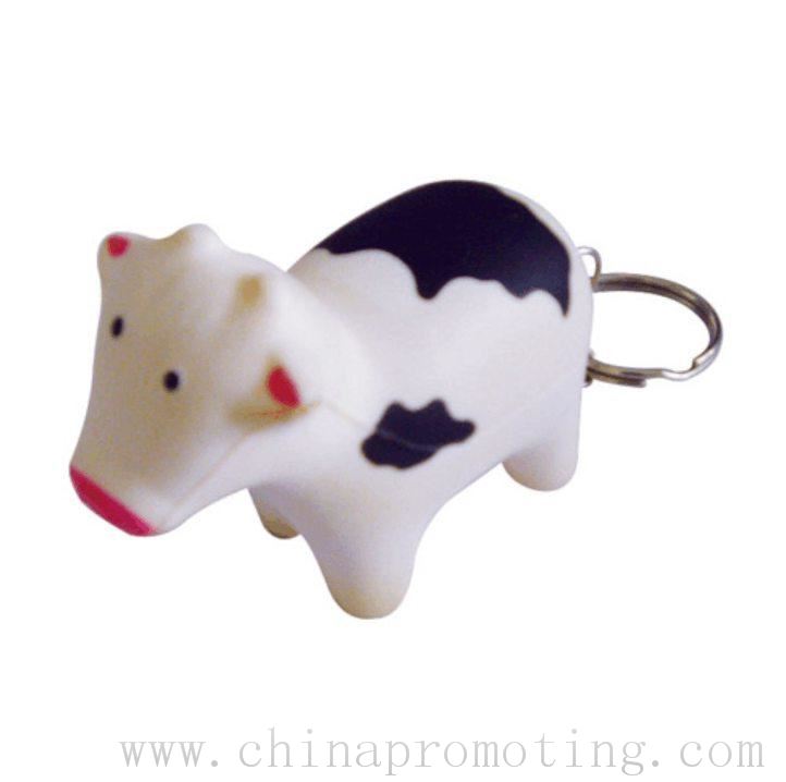 Stress cow key ring