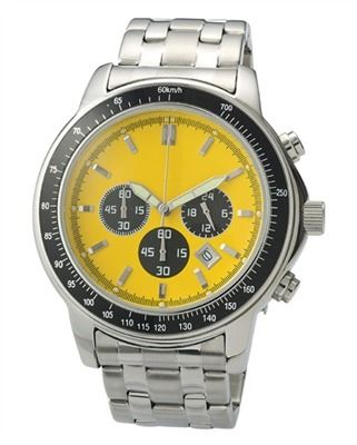 Kuning wajah Mens Watch