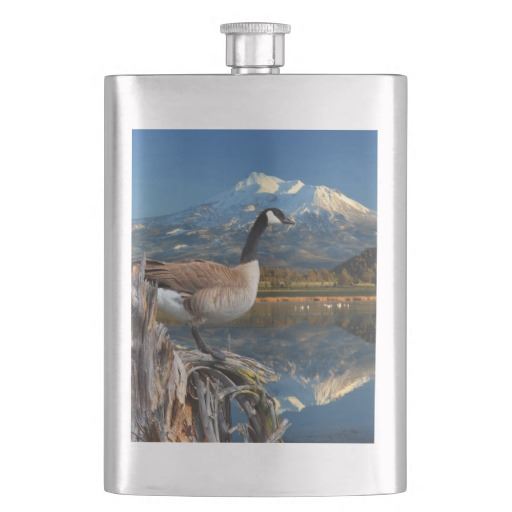 CANADA GOOSE ON THE LAKE FLASK