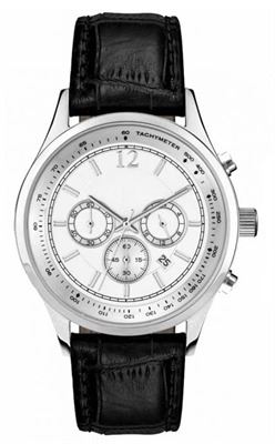 Ezüst bőr Watch