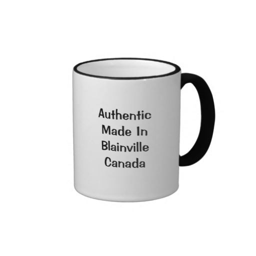 Authentique Made In Blainville Canada Ringer Coffee Mug