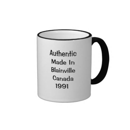 Autentické vyrobené v Blainville Kanada Ringer kávu Hrnek