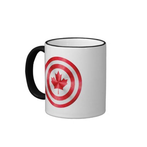 Captain Canada Hero Shield Ringer Coffee Mug