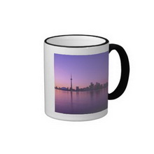 Toronto Skyline på natten, Ontario, Kanada Ringer kaffe mugg images