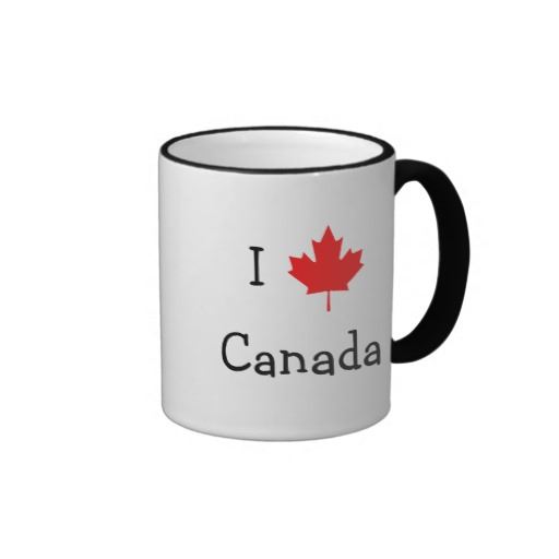 Eu amo o Canadá Ringer caneca de café