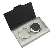 Promotional Ebony Key Ring Business Card holder set images