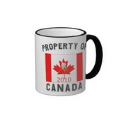 Property of Canada Hockey Flag Gold 2010 Ringer Coffee Mug images