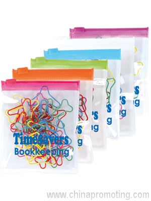 Plane Shape Paperclips In PVC Zippered Pouch