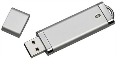 Gümüş ve krom USB sopa