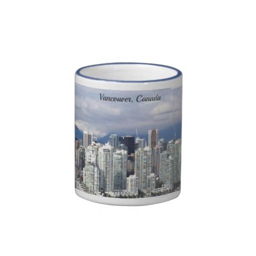 Vancouver Canada Skyline Ringer Coffee Mug