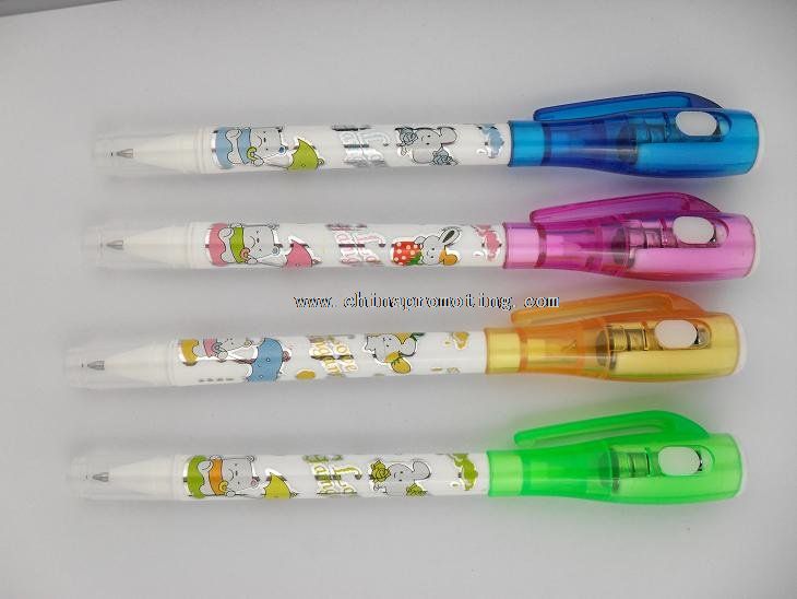 3 i 1 combo kulepenn + UV usynlig penn + uv-lys