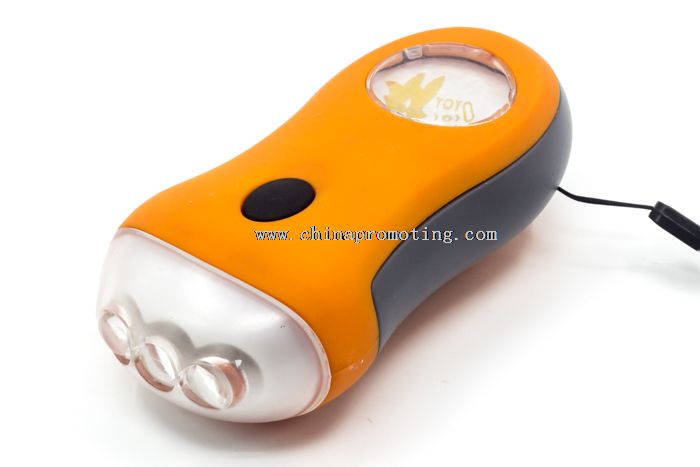 3 led hand crank led flashlight