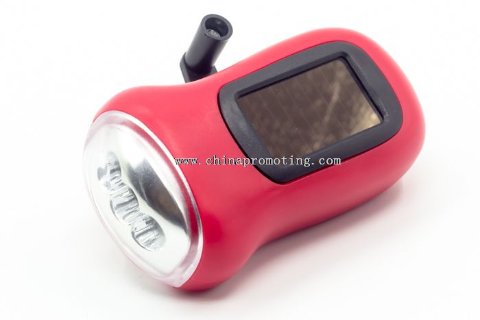 3 LED solar energy dynamo led flashlight