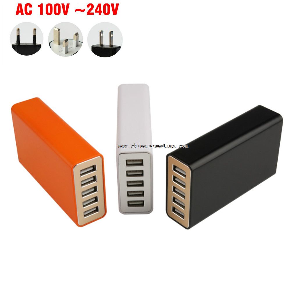 40W carregador de 5 portas USB Desktop