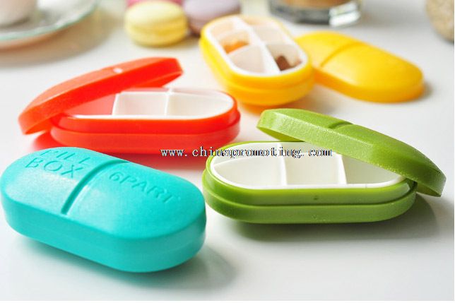 6 partes seguro plástico pastillero
