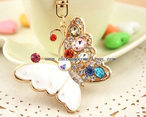 Butterfly crystal keychain