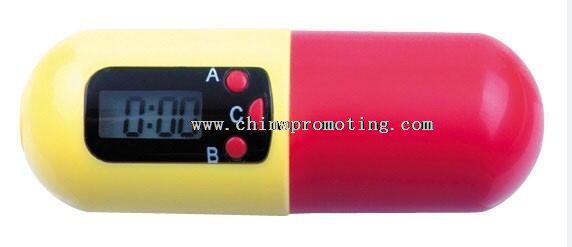 Capsule shape Timing Alarm Electronic Pill Box With Keychain