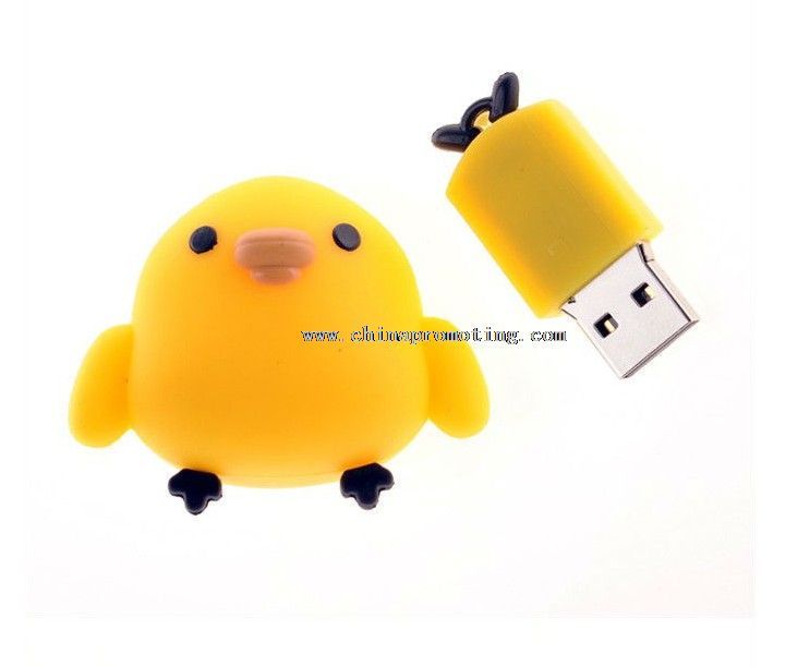 Pollo a forma di pvc usb flash drive