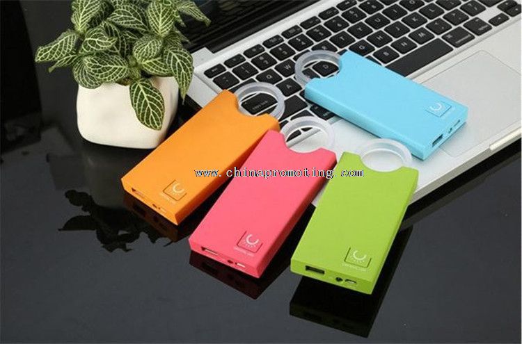 Colore anello Shine polimero Portable Power Bank